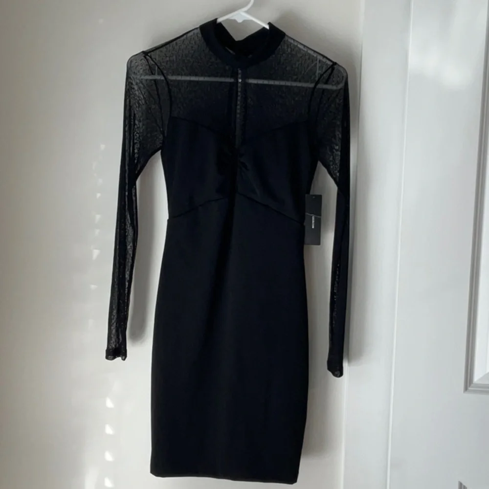 Lulu's Black Sheer Long Sleeve Dress size XS - Picture 7 of 9